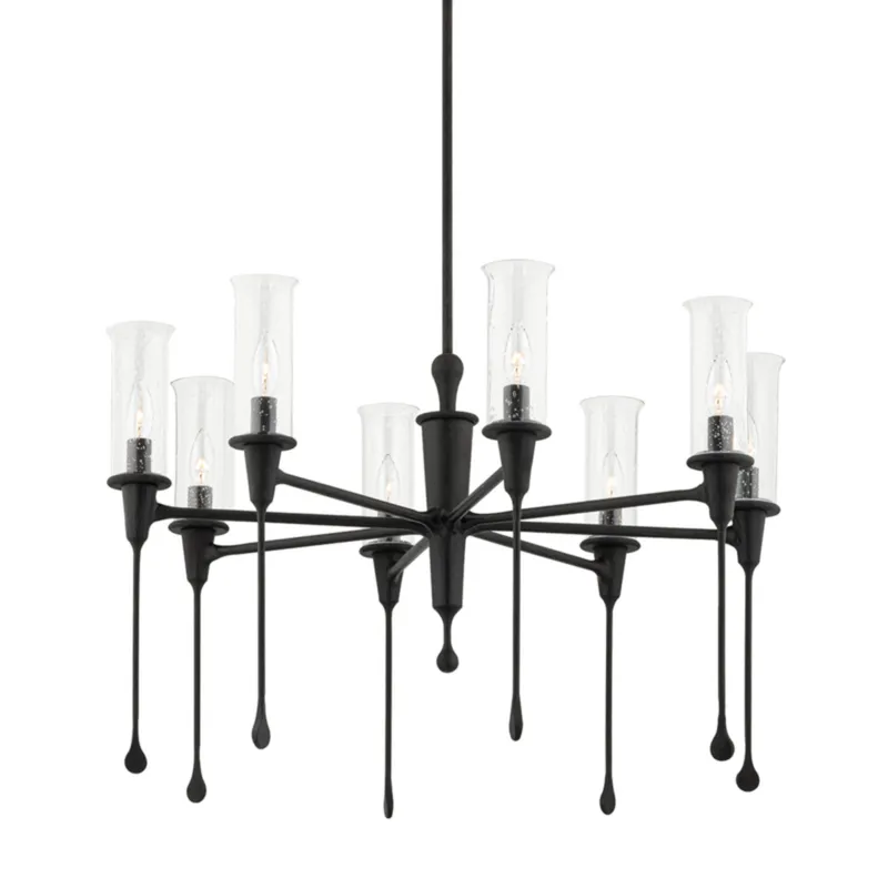Chisel 8-Light Chandelier in Black Iron 31.75W x 20.25H
