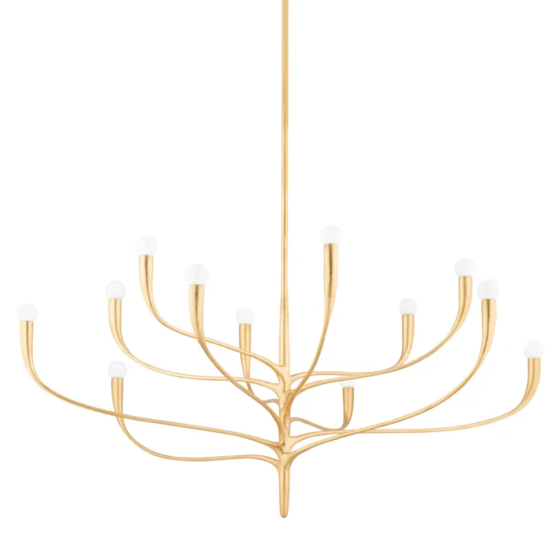 Labra 12-Light Chandelier in Vintage Gold Leaf 51.5W x 26.5H