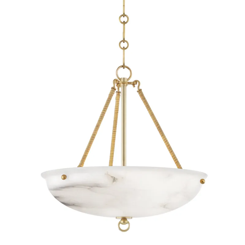 Somerset 3-Light Pendant in Aged Brass by Mark D. Sikes 16W x 15.75H