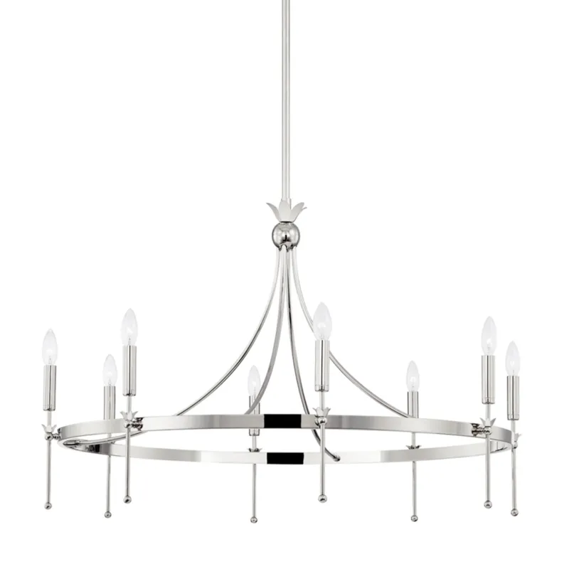 Gates 8-Light Chandelier in Polished Nickel 38.5W x 25H