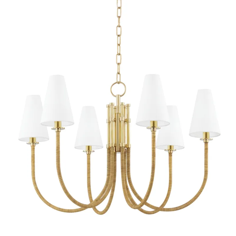 Ripley 6-Light Chandelier in Aged Brass 31.75W x 20.25H
