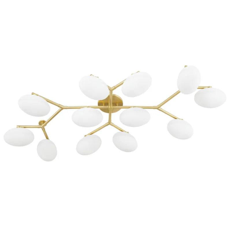 Wagner 12-Light Semi Flush in Aged Brass 59.38L x 33.75W x 7.75H