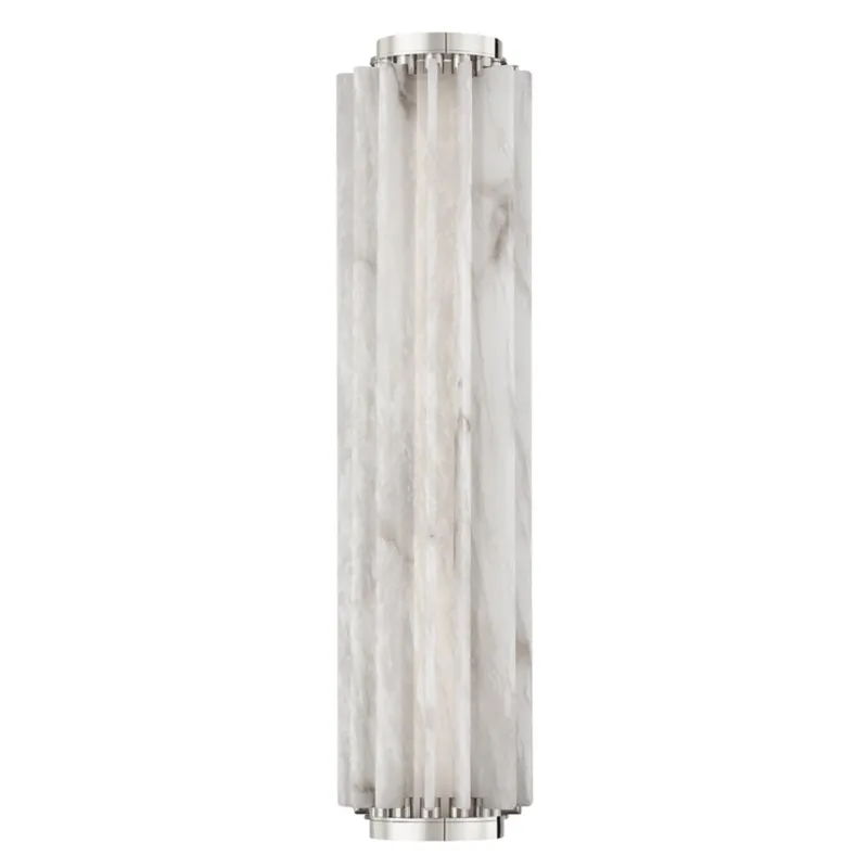 Hillside 1-Light Wall Sconce in Polished Nickel 6W x 24.5H