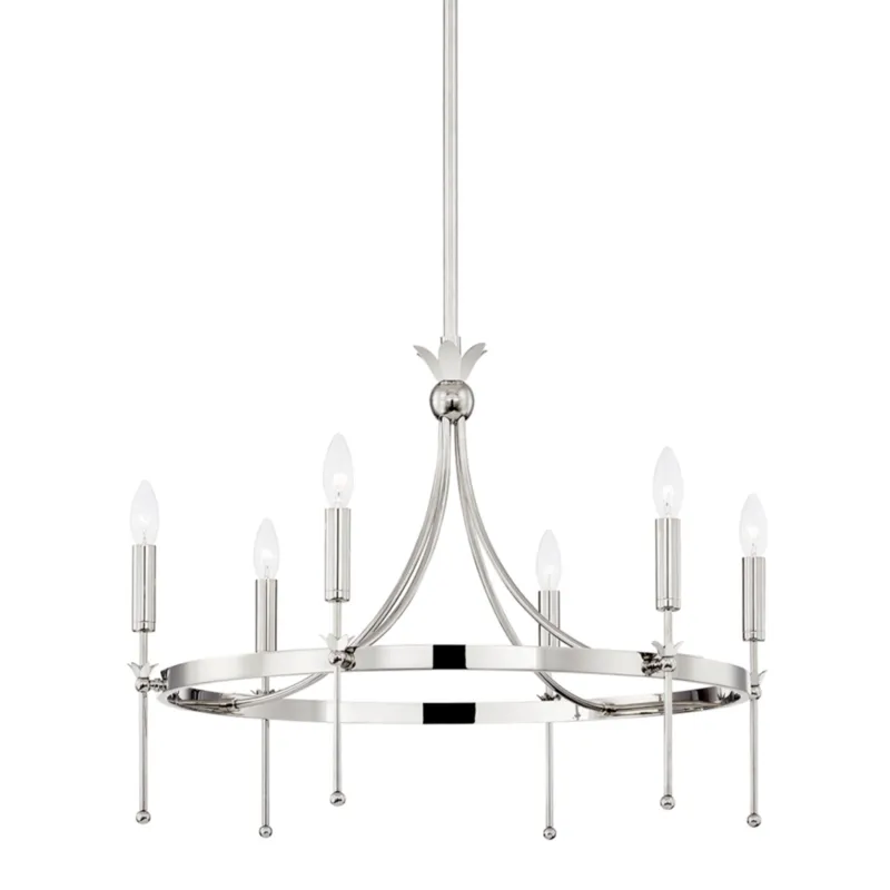 Gates 6-Light Chandelier in Polished Nickel 26.75W x 20.5H
