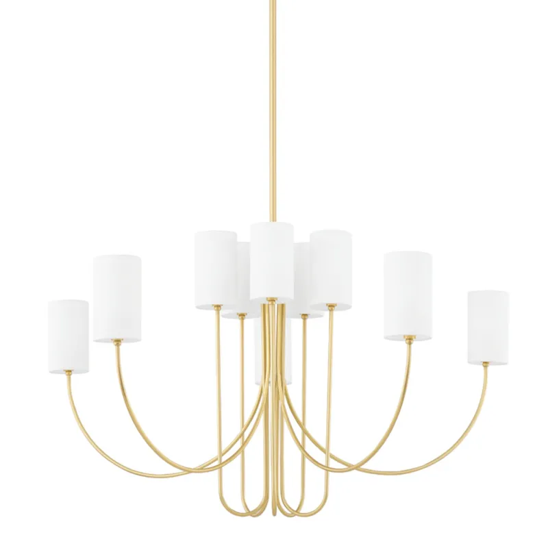 Harlem 10-Light Chandelier in Aged Brass 48.25W x 29H