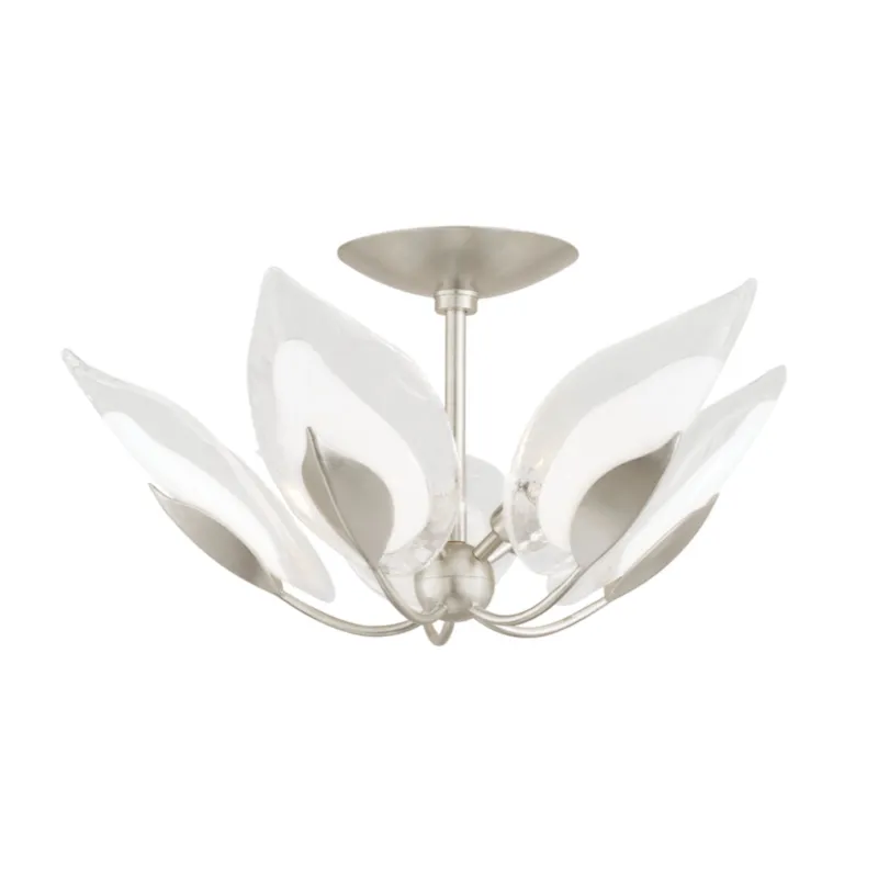 Blossom 5-Light Semi Flush in Silver Leaf 24W x 12.5H