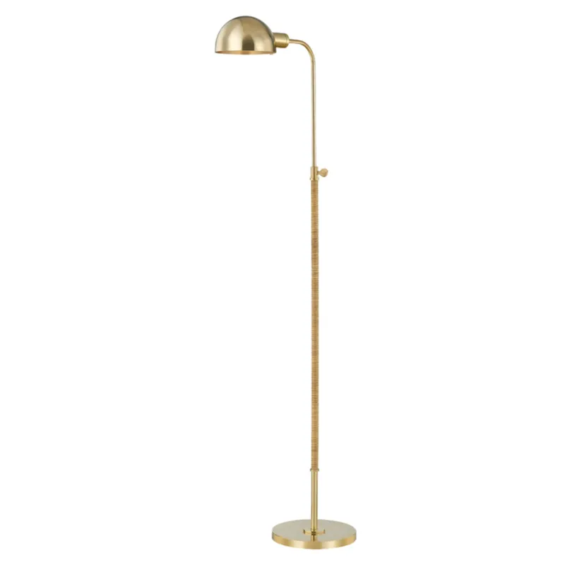 Devon 1-Light Floor Lamp in Aged Brass by Mark D. Sikes 10W x 50.75H
