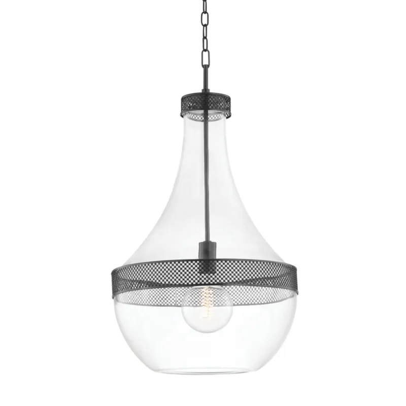 Hagen 1-Light Pendant in Old Bronze 17.5W x 32H