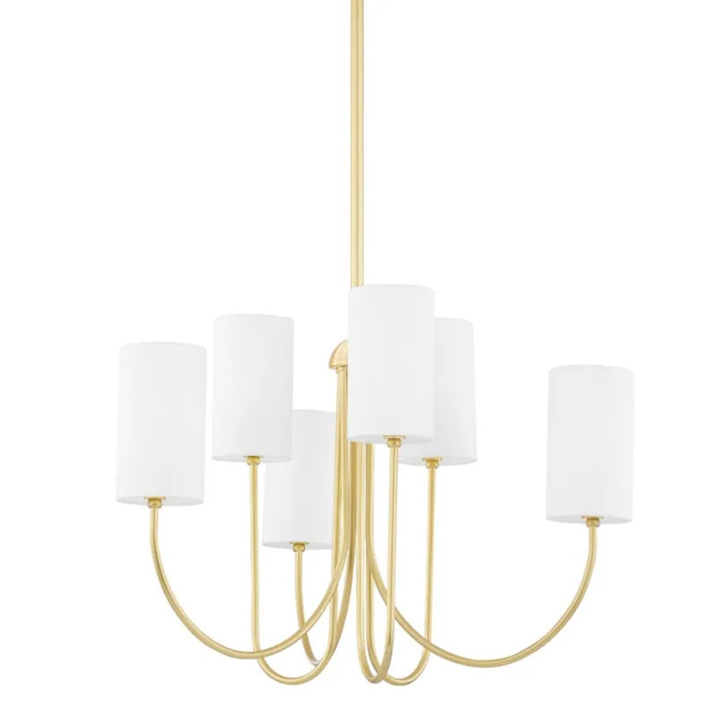 Harlem 6-Light Chandelier in Aged Brass 29.25W x 21.75H