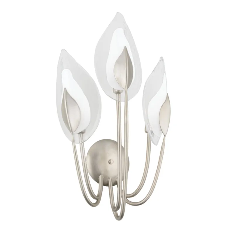 Blossom 3-Light Wall Sconce in Silver Leaf 15.75W x 34.25H