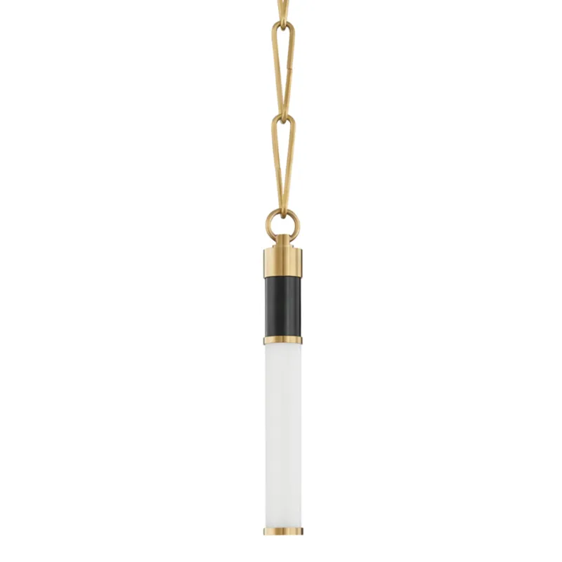 Huntington 1-Light Pendant in Aged Brass/Old Bronze 2.25W x 17.75H