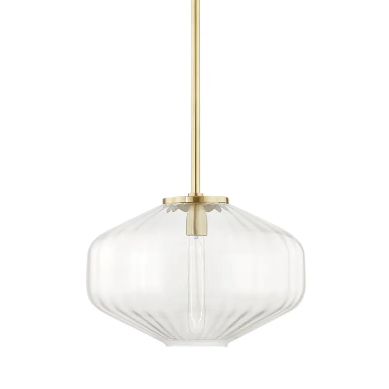 Bennett 1-Light Pendant in Aged Brass 18W x 12.75H