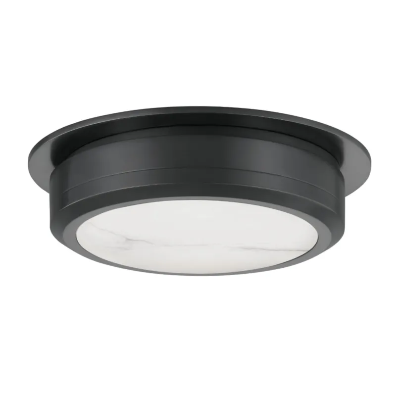Greenport 1-Light Flush Mount in Old Bronze 14W x 4H