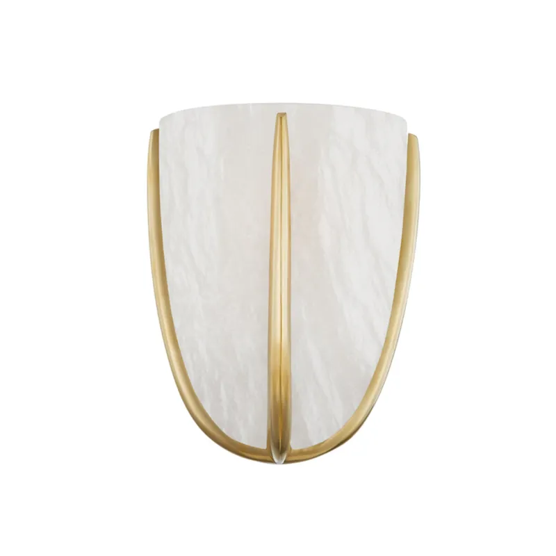 Wheatley 1-Light Wall Sconce in Aged Brass 7W x 9.25H