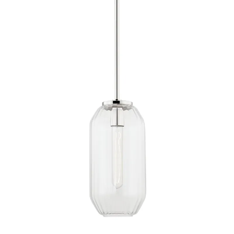 Bennett 1-Light Pendant in Polished Nickel 7.5W x 15H