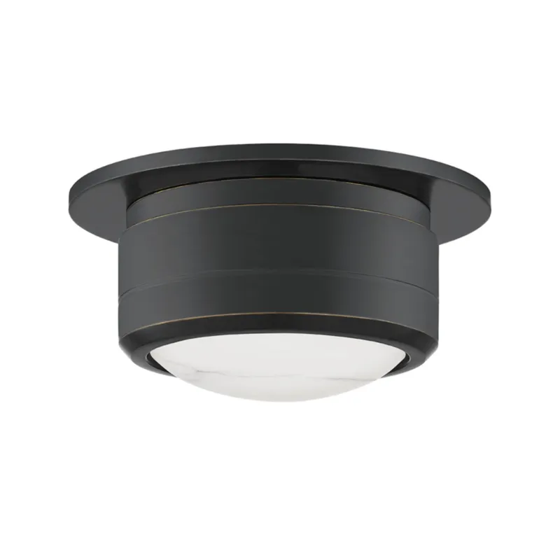 Greenport 1-Light Flush Mount in Old Bronze 7W x 3.5H