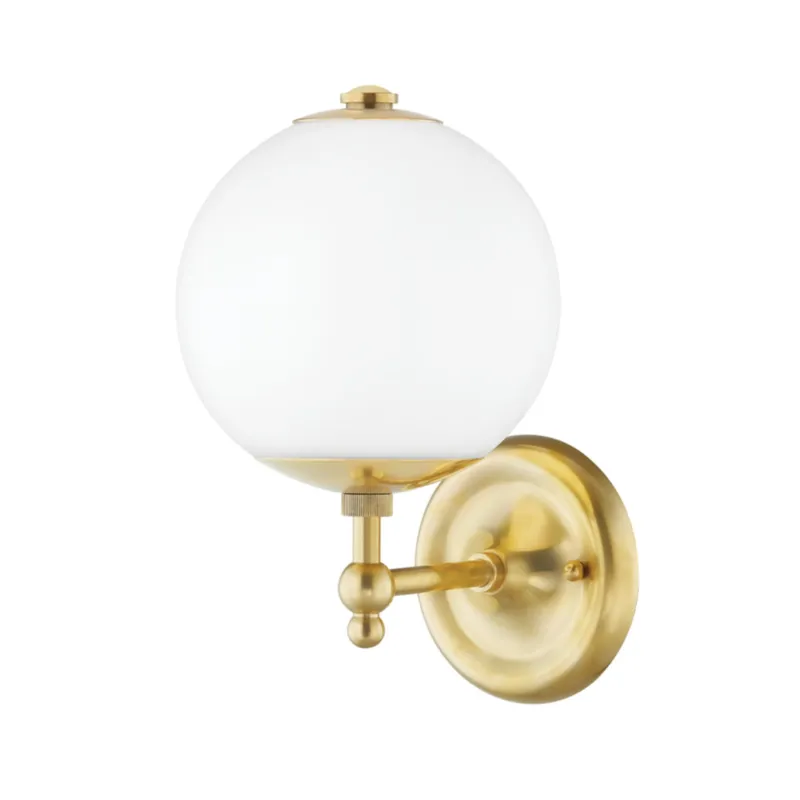 Sphere No.1 1-Light Wall Sconce in Aged Brass by Mark D. Sikes 6.5W x 11H