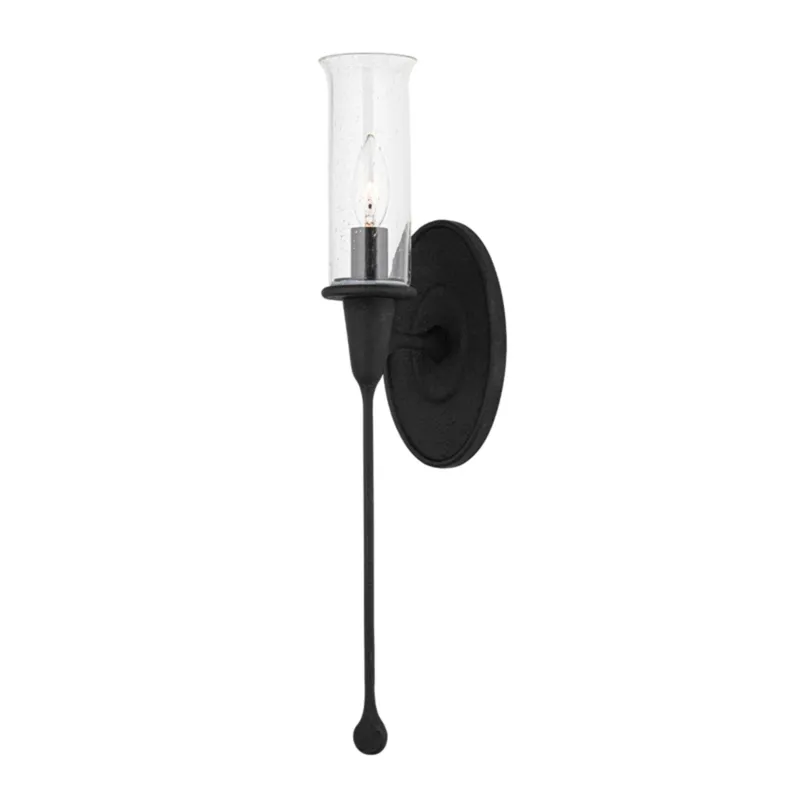 Chisel 1-Light Wall Sconce in Black Iron 4.5W x 18.75H