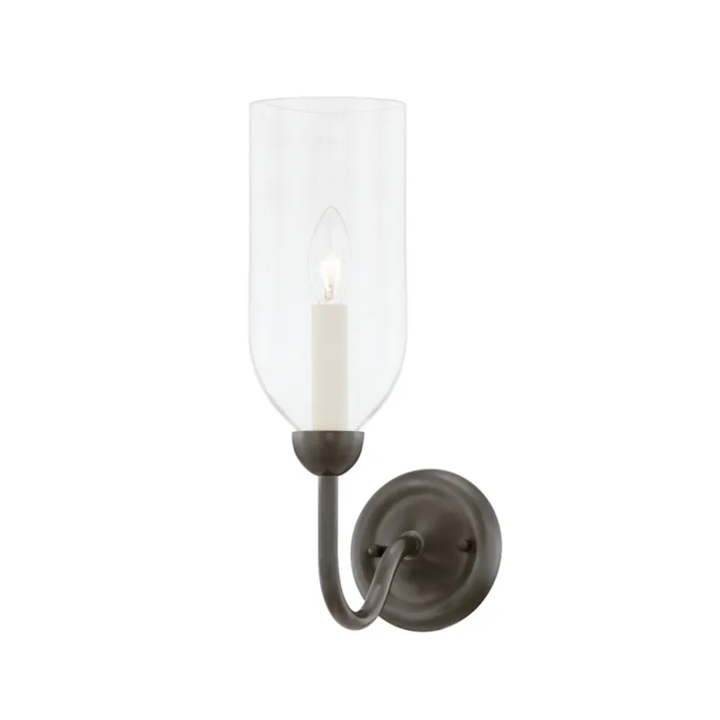 Classic No.1 1-Light Wall Sconce in Distressed Bronze by Mark D. Sikes 4.75W x 14.75H