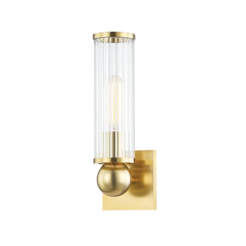 Malone 1-Light Wall Sconce in Aged Brass 4.5W x 13.5H