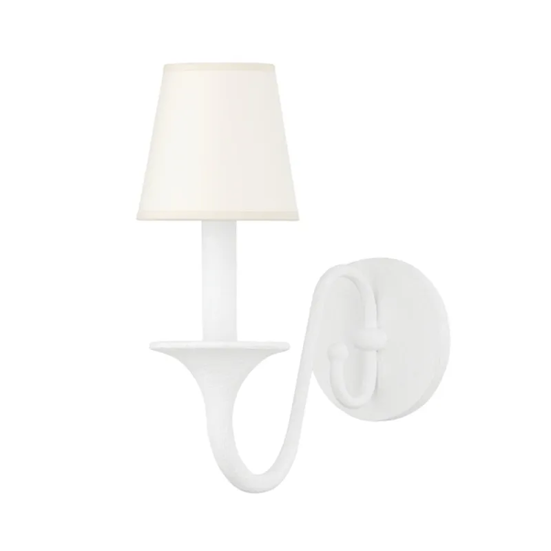 Windsor 1-Light Wall Sconce in White Plaster by Mark D. Sikes 5W x 12.75H