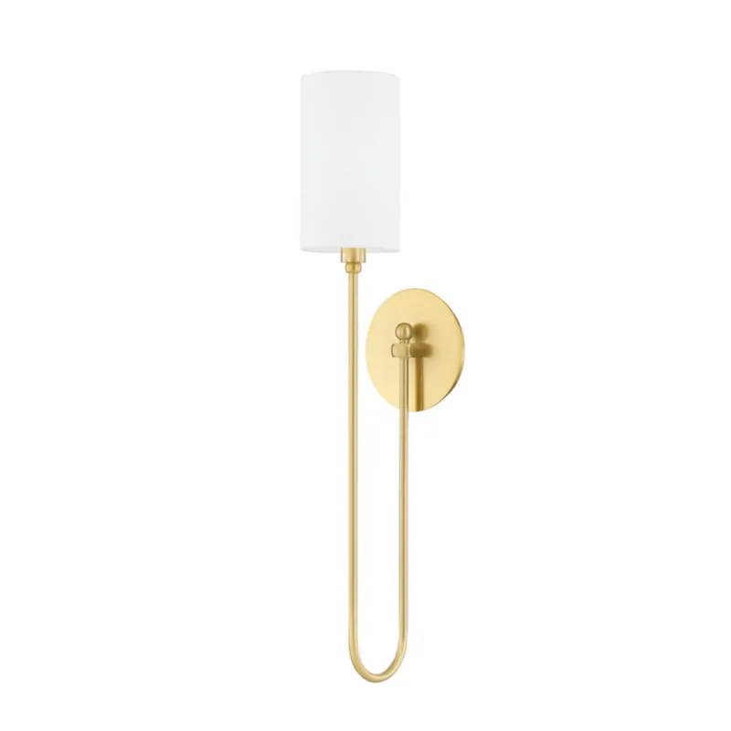 Harlem 1-Light Wall Sconce in Aged Brass 5.25W x 24H