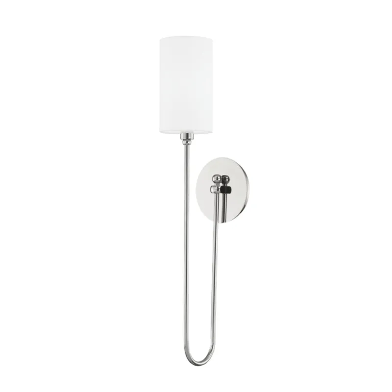 Harlem 1-Light Wall Sconce in Polished Nickel 5.25W x 24H
