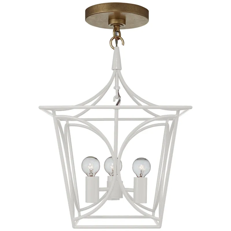 kate spade new york Cavanagh Mini Lantern in Light Cream and Gild Ceiling Light W11.5"