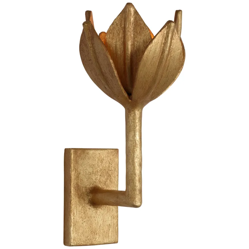 Julie Neill Alberto Small Sconce in Antique Gold Leaf Wall Light W5.75" x H11.5"