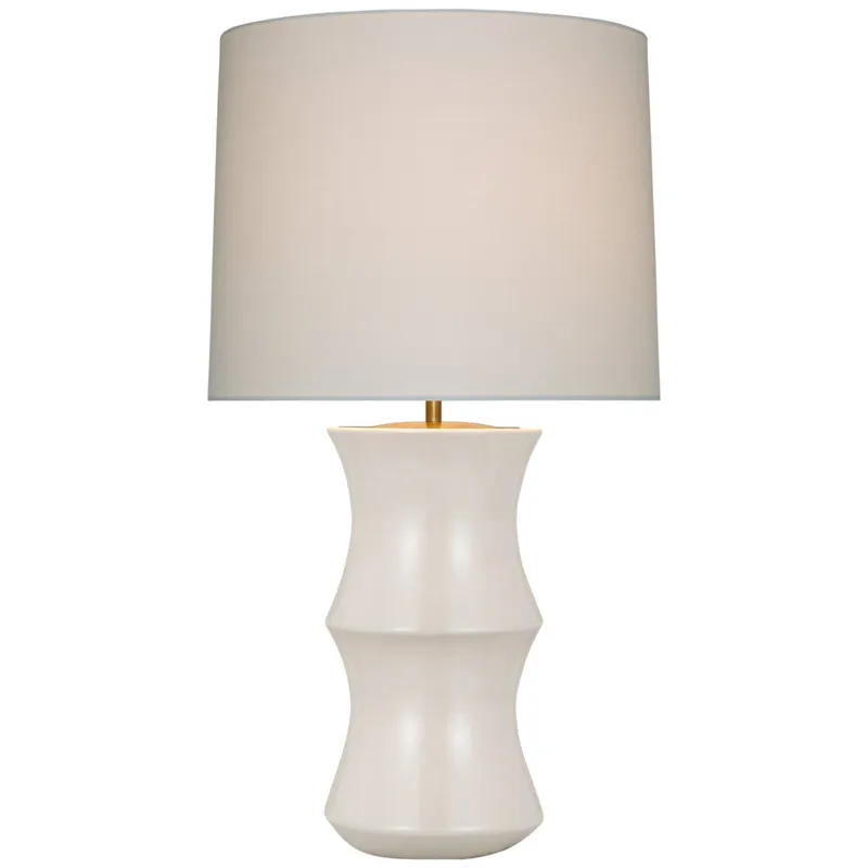 AERIN Marella Medium Table Lamp in Ivory with Linen Shade W17.5" x H33"