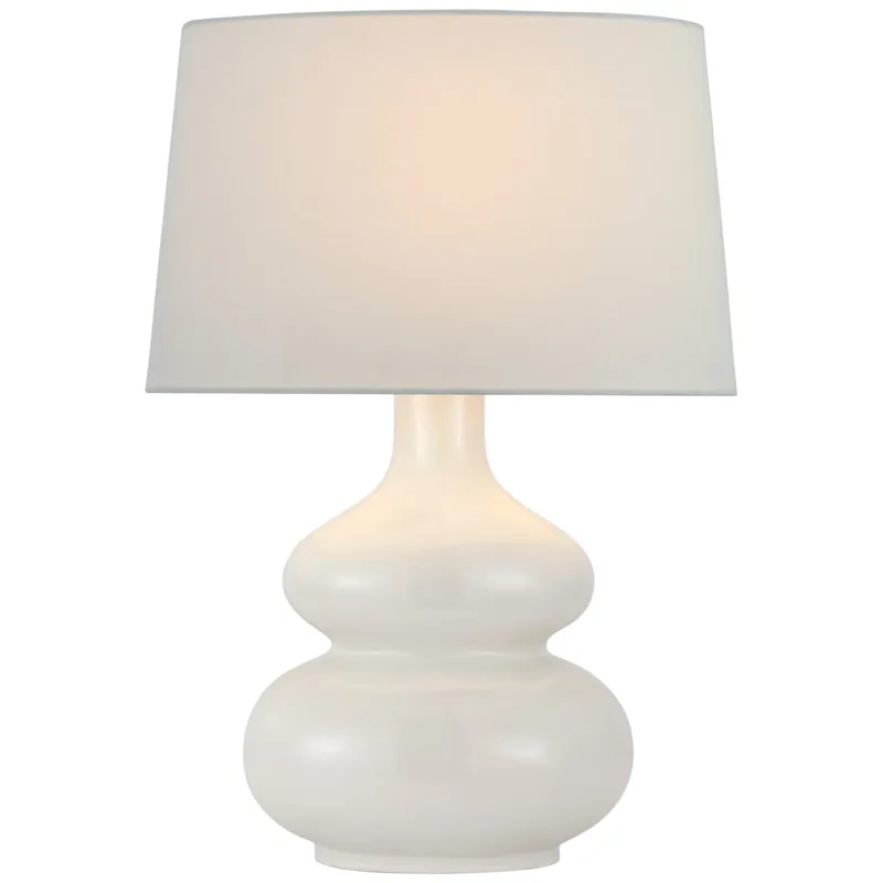 Chapman & Myers Lismore Medium Table Lamp in Ivory with Linen Shade W17" x H23.75"