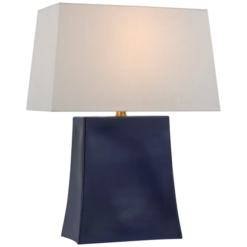 Chapman & Myers Lucera Medium Table Lamp in Denim with Linen Shade W19.25" x H26"