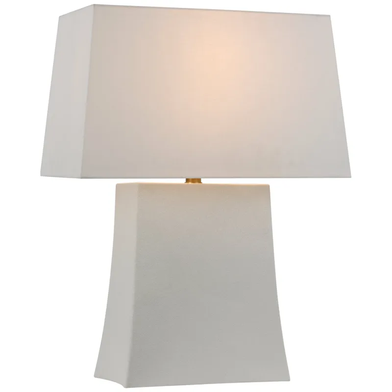 Chapman & Myers Lucera Medium Table Lamp in Porous White with Linen Shade W19.25" x H26"