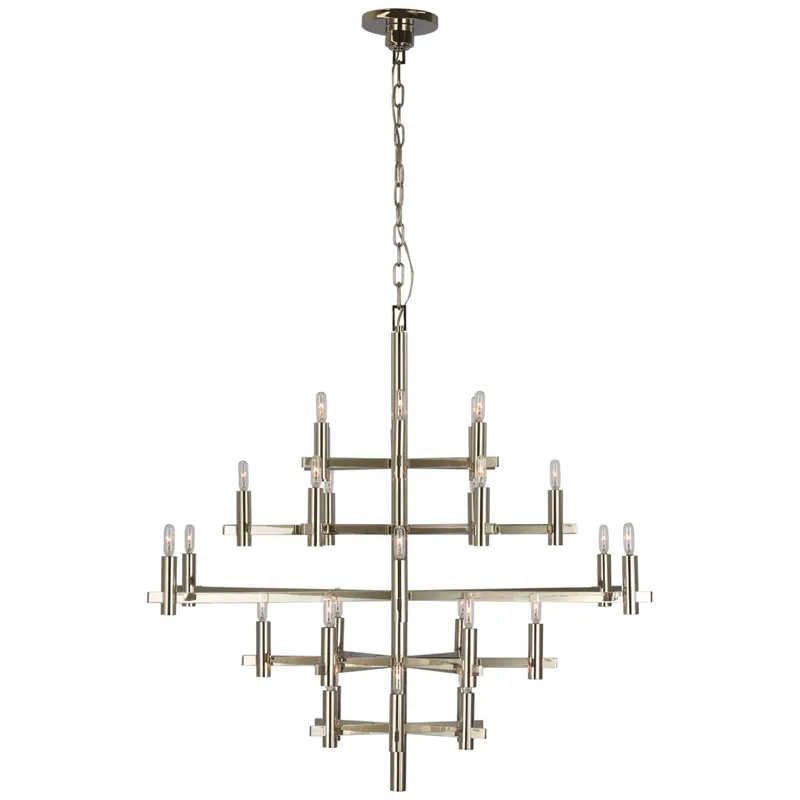 Chapman & Myers Sonnet Large Chandelier in Polished Nickel Ceiling Light W42" x H37.75"