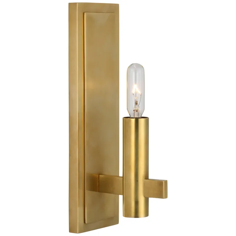 Chapman & Myers Sonnet Petite Single Sconce in Antique-Burnished Brass Wall Light W3" x H10"
