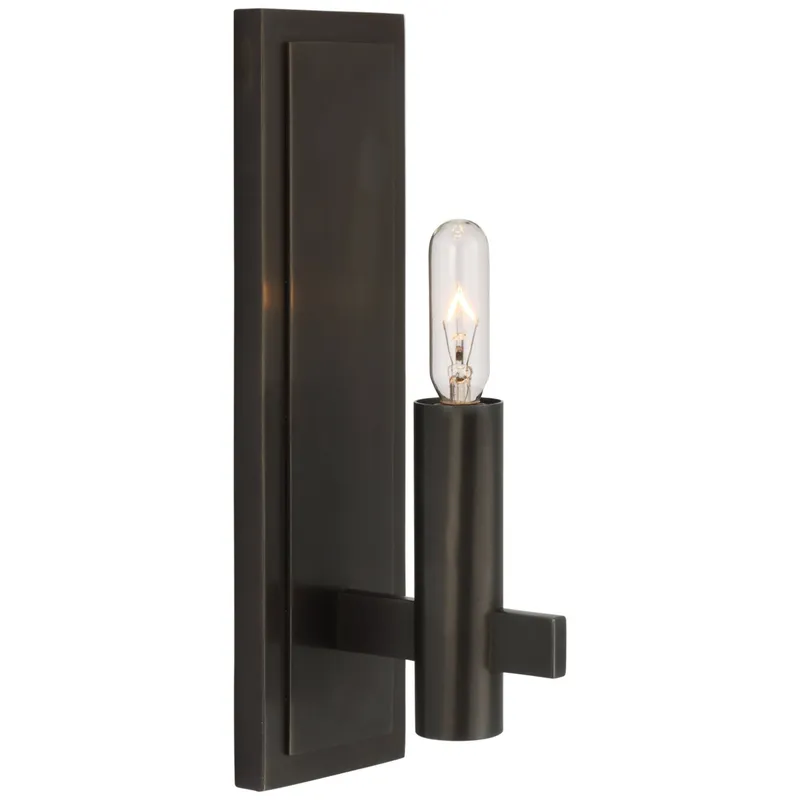 Chapman & Myers Sonnet Petite Single Sconce in Bronze Wall Light W3" x H10"