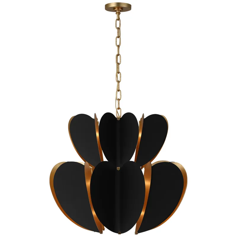kate spade new york Danes Two Tier Chandelier in Matte Black and Gild Ceiling Light W25.5" x H23.5"