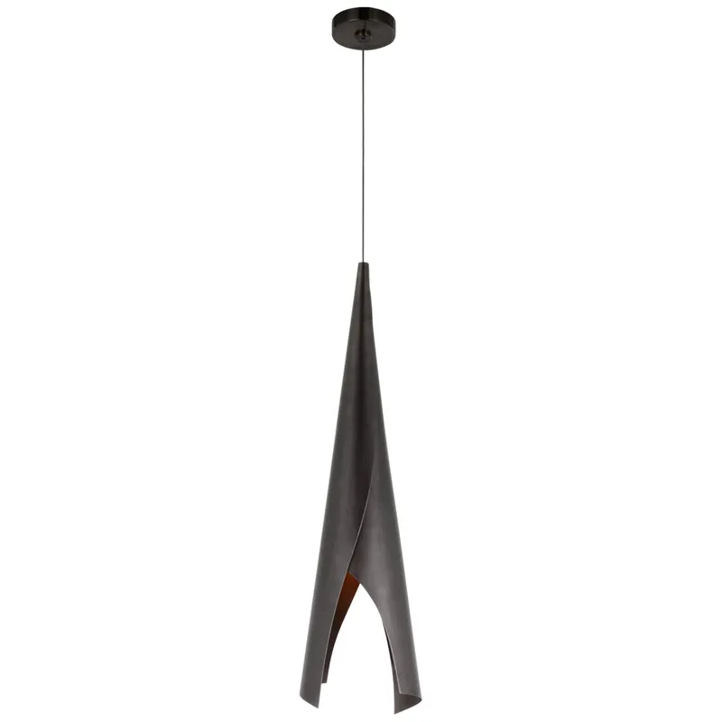 Kelly Wearstler Piel Medium Wrapped Pendant in Bronze Ceiling Light W8"