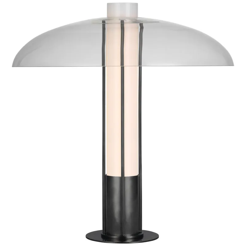 Kelly Wearstler Troye Medium Table Lamp in Bronze with Clear Glass W18" x H19"