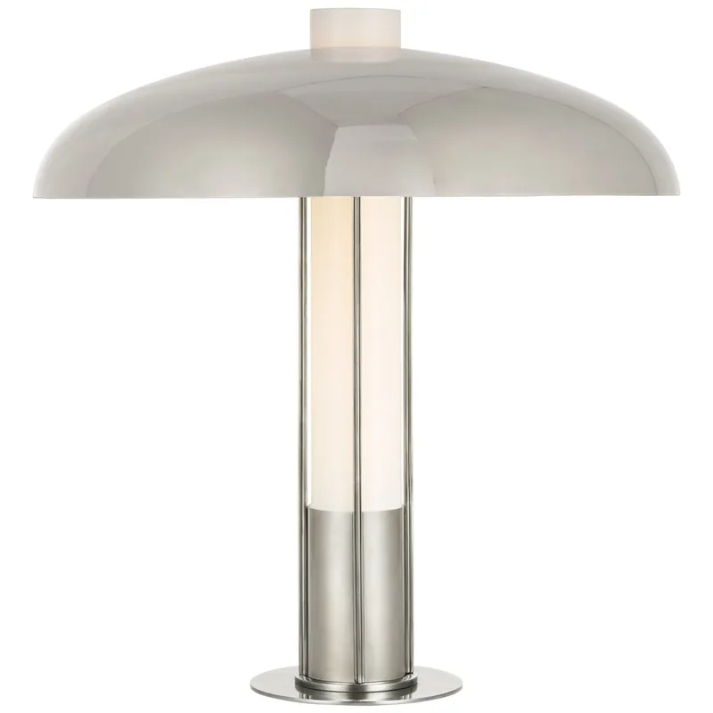 Kelly Wearstler Troye Medium Table Lamp in Polished Nickel with Polished Nickel Shade W18" x H19"
