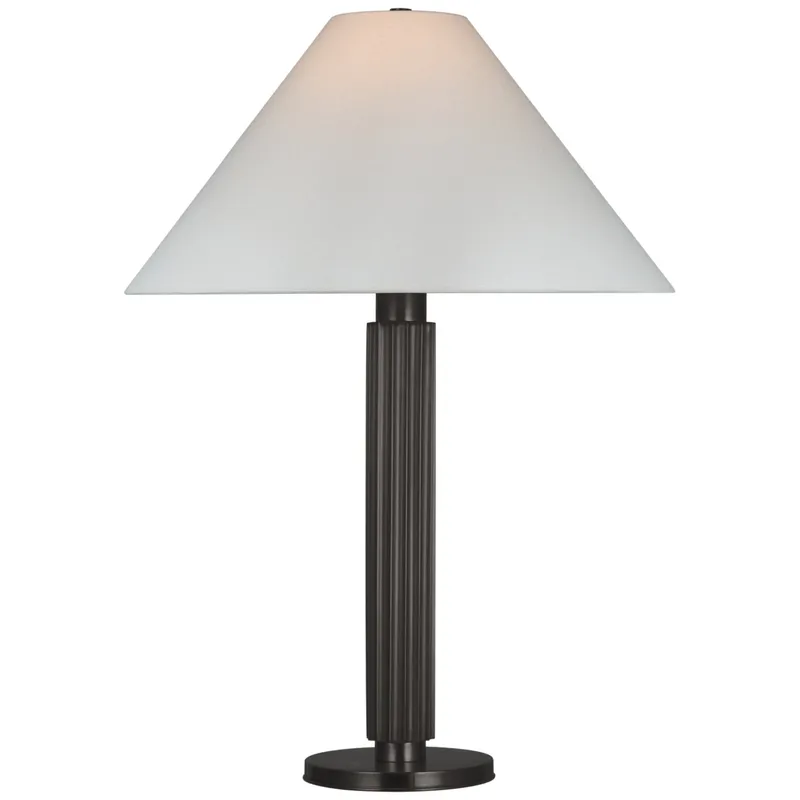 Marie Flanigan Durham Large Table Lamp in Bronze with Linen Shade W24" x H34.25"