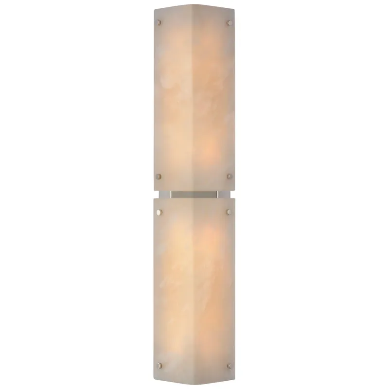 AERIN Clayton 25" Wall Sconce in Alabaster and Polished Nickel Wall Light W5.5'' x H25.5"