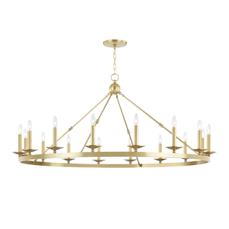 Allendale 16-Light Chandelier in Aged Brass 58W x 27.25H