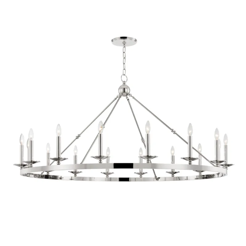 Allendale 16-Light Chandelier in Polished Nickel 58W x 27.25H