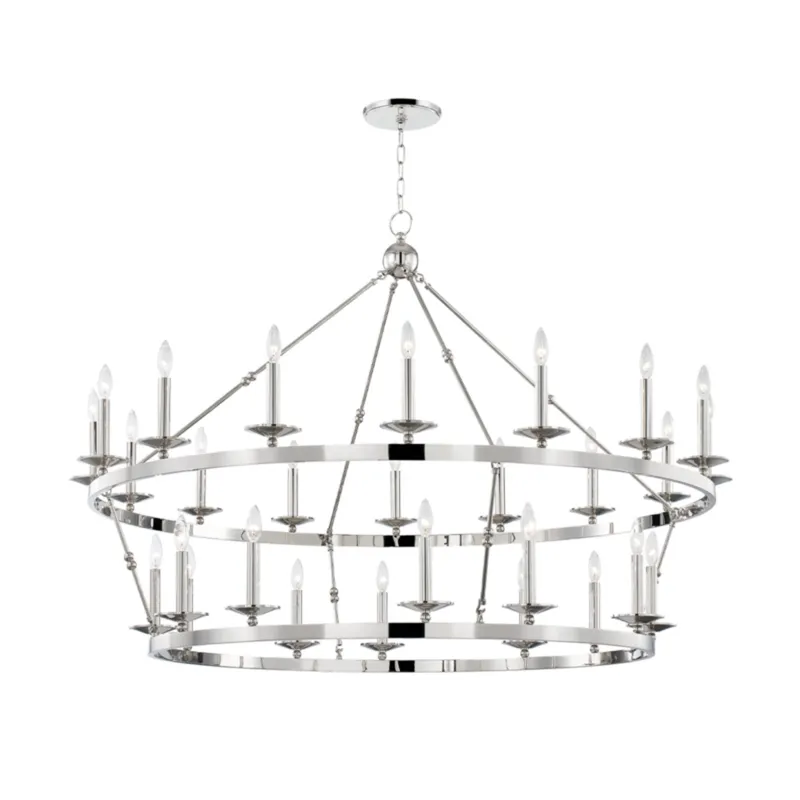 Allendale 28-Light Chandelier in Polished Nickel 58W x 40.75H
