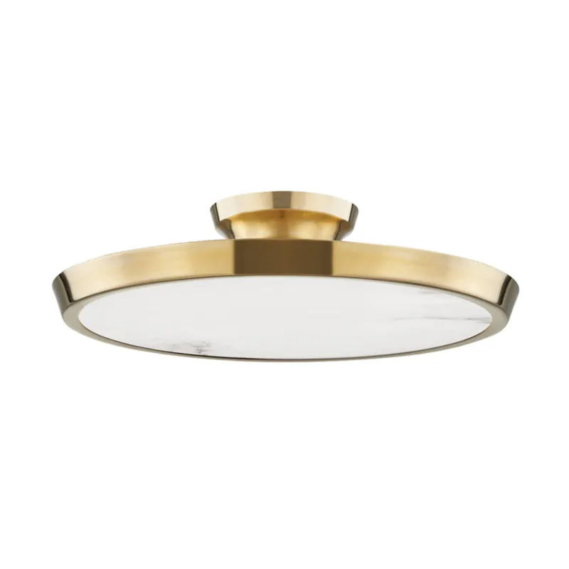 Draper 0-Light Flush Mount in Aged Brass 15.5W x 2.75H