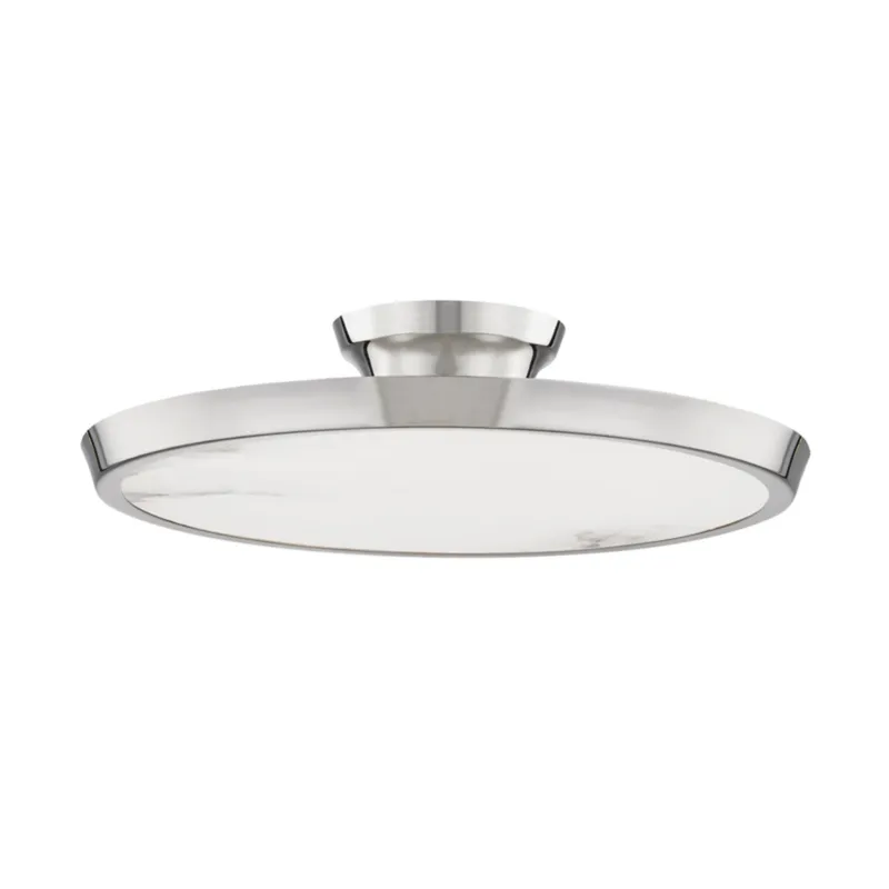 Draper 0-Light Flush Mount in Polished Nickel 15.5W x 2.75H