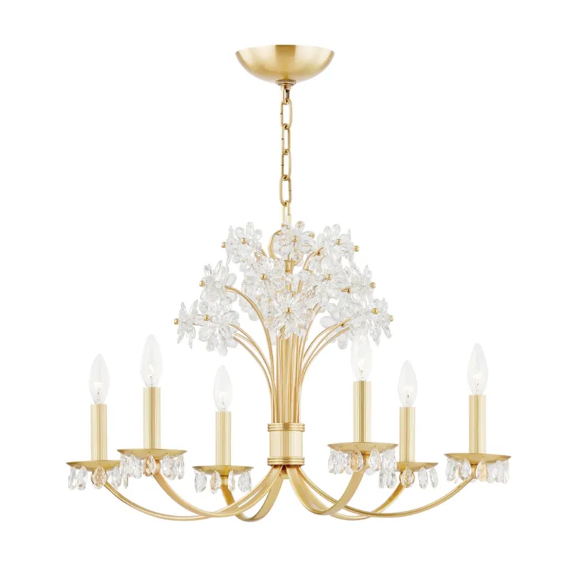 Beaumont 6-Light Chandelier in Aged Brass 26.25W x 17.25H