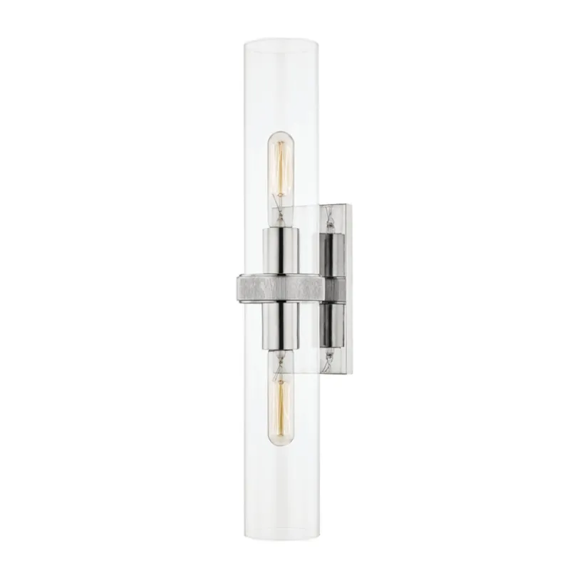 Briggs 2-Light Wall Sconce in Polished Nickel 4.5W x 23H