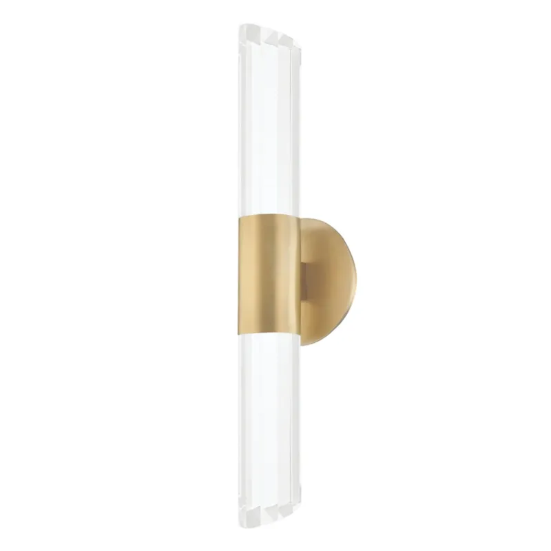 Rowe 2-Light Wall Sconce in Aged Brass 5.5W x 20.25H